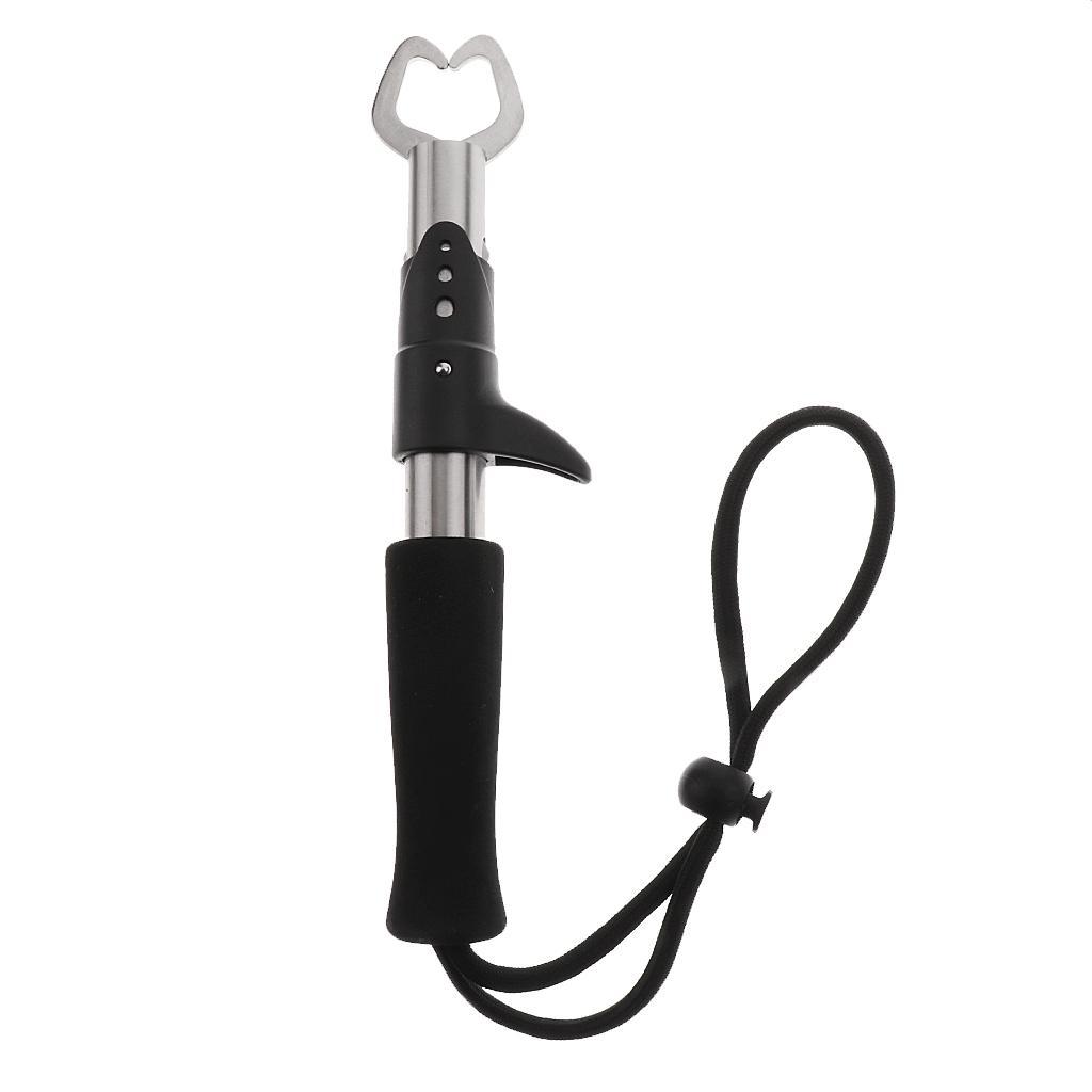 Portable Fish Lip Grabber Gripper Grip Tool Fish Holder with Lanyard Black