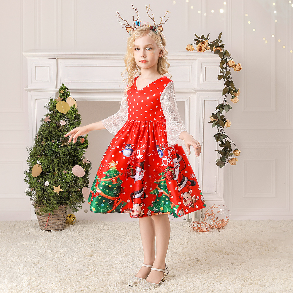 Đầm váy công chúa cho bé gái diện noel giáng sinh lễ tết năm mới