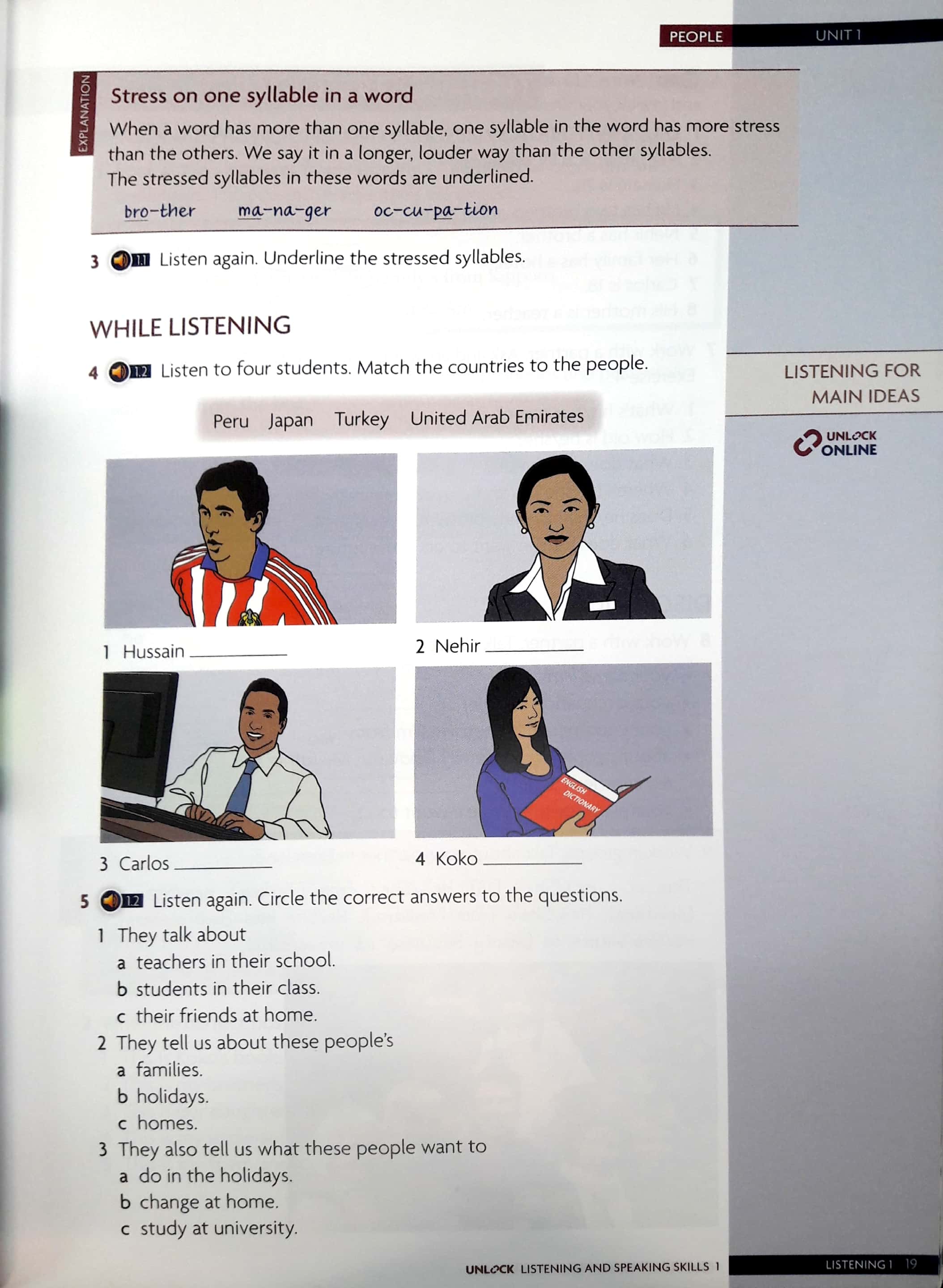 Unlock Level 1 Listening and Speaking Skills Student's Book and Online Workbook: Level 1