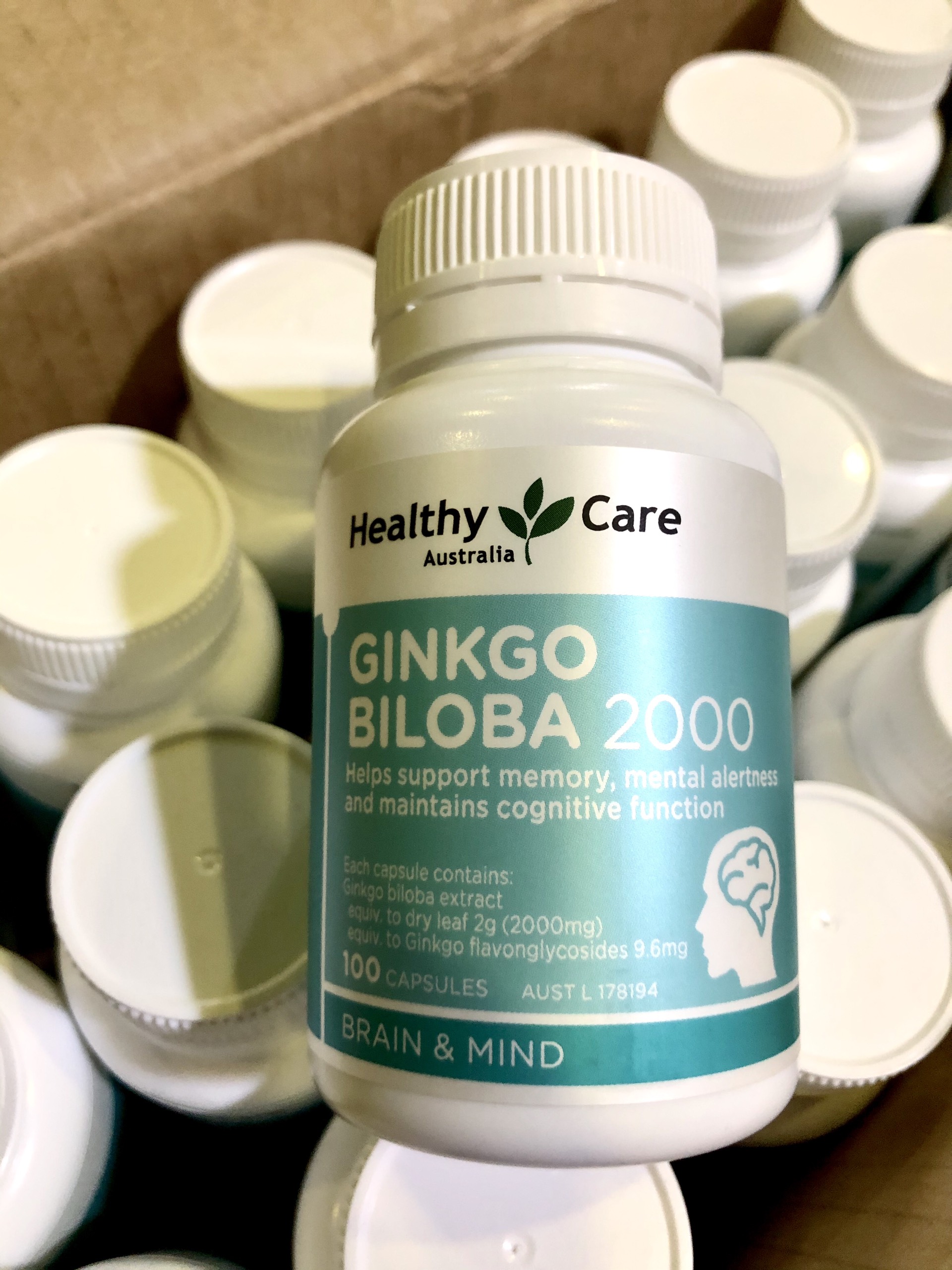 Hình ảnh Bổ não Úc Healthy Care Ginkgo Biloba 2000, Giúp tăng tuần hoàn máu não, Cải thiện chức năng nhận thức, Trí nhớ, Giúp an thần và Giảm Stress (100 V/Hộp) - QuaTangMe Extaste