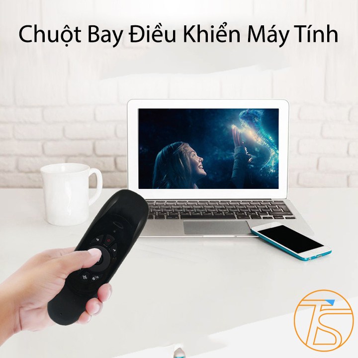 Chuột Bay Và Bàn Phím Mini Không Dây 2.4Ghz 2 Mặt Thông Minh Điều Khiển Từ Xa Dành Cho Máy Tính, Tivi