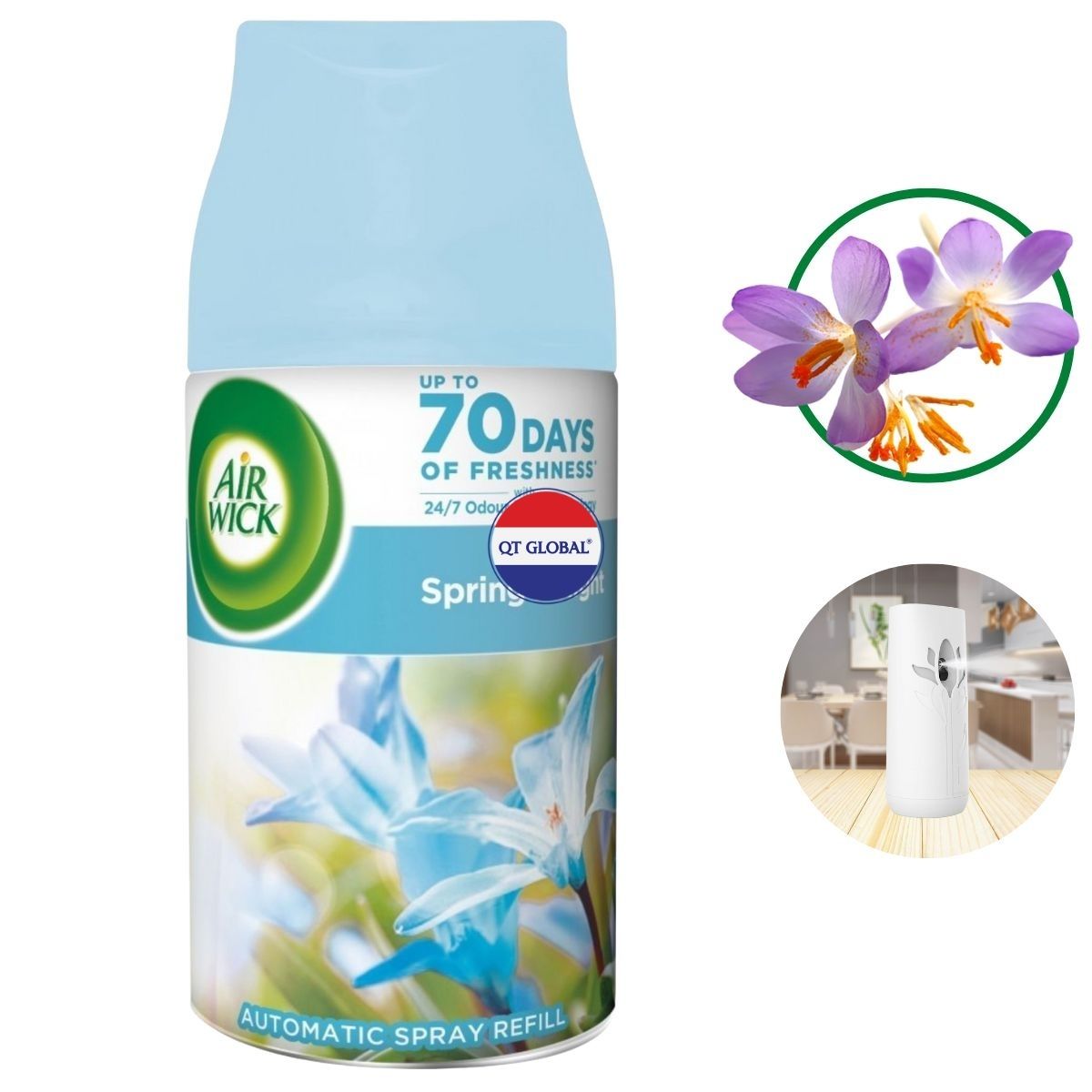 Bình xịt thơm phòng Air.Wick Spring Delight 250ml QT00023 - hoa nghệ tây