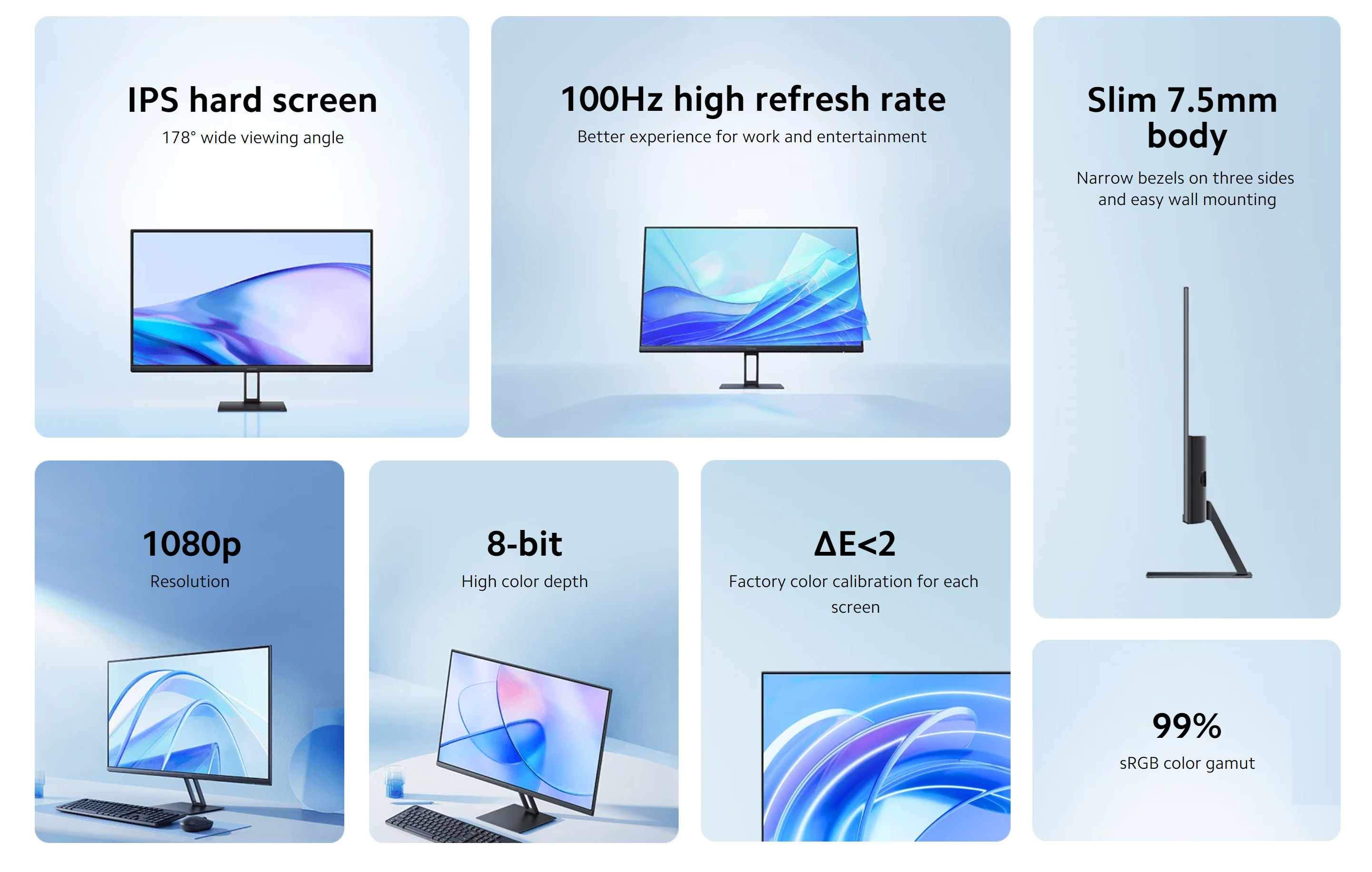 Màn hình máy tính Xiaomi 27inch Tấm nền IPS 1080P Chuẩn Vesa A27i - Hàng chính hãng