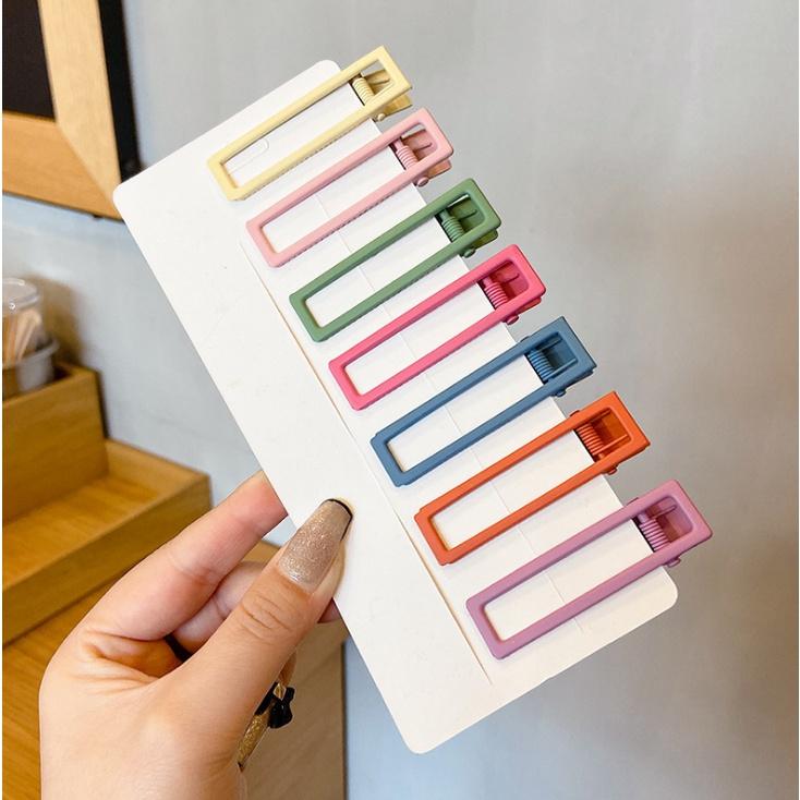 Kẹp tóc hình chữ nhật và kẹp tóc mái chữ X phong cách Hàn Quốc