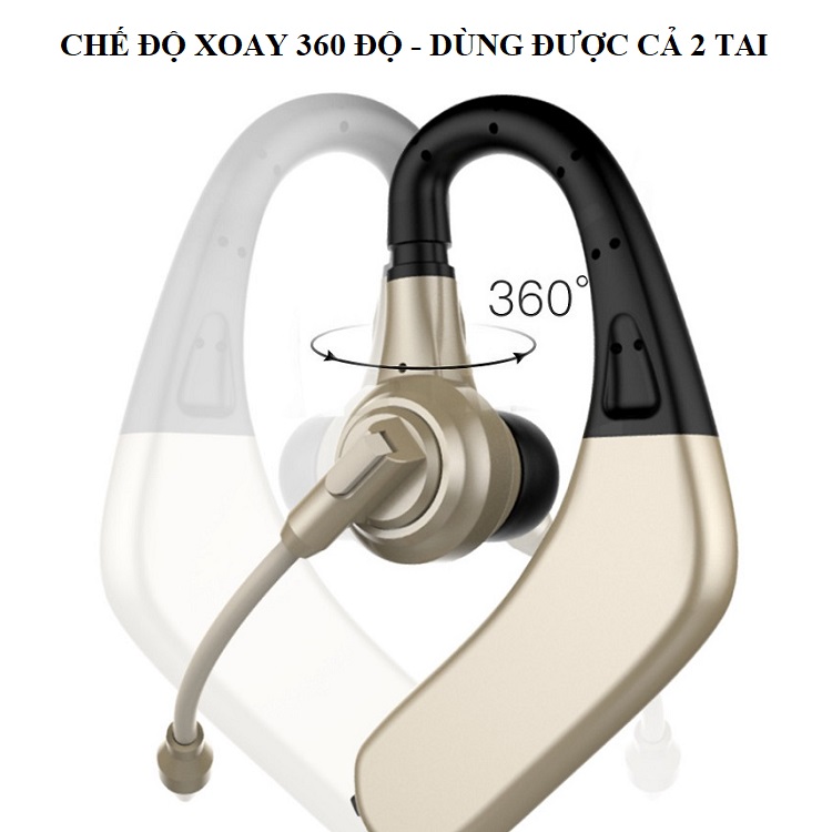 Tai Nghe Bluetooth Nhét Tai Có Mic M8 - Pin Trâu Nghe 16-18 Giờ, Có Pin Dự Trữ - Nút Tai Cao Su Chống Ồn