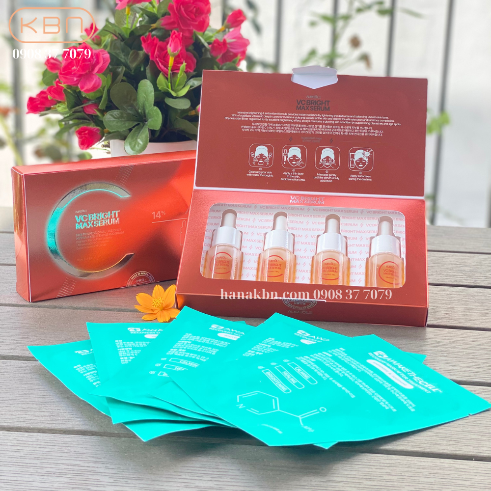 Combo 2 Bộ Serum Vitamin C - VC BRITGH MAX SERUM - Làm Sáng Da (Hàng Chính Hãng) + Tặng 5 mặt nạ Soothing