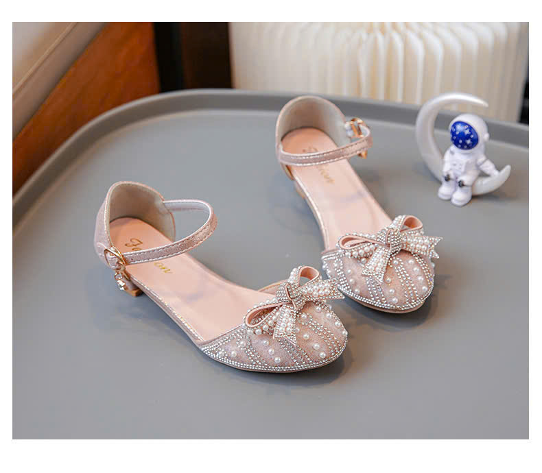 Giày công chúa cao gót cho bé gái đính đá lấp lánh size 26-37 hàng Quảng Châu cao cấp
