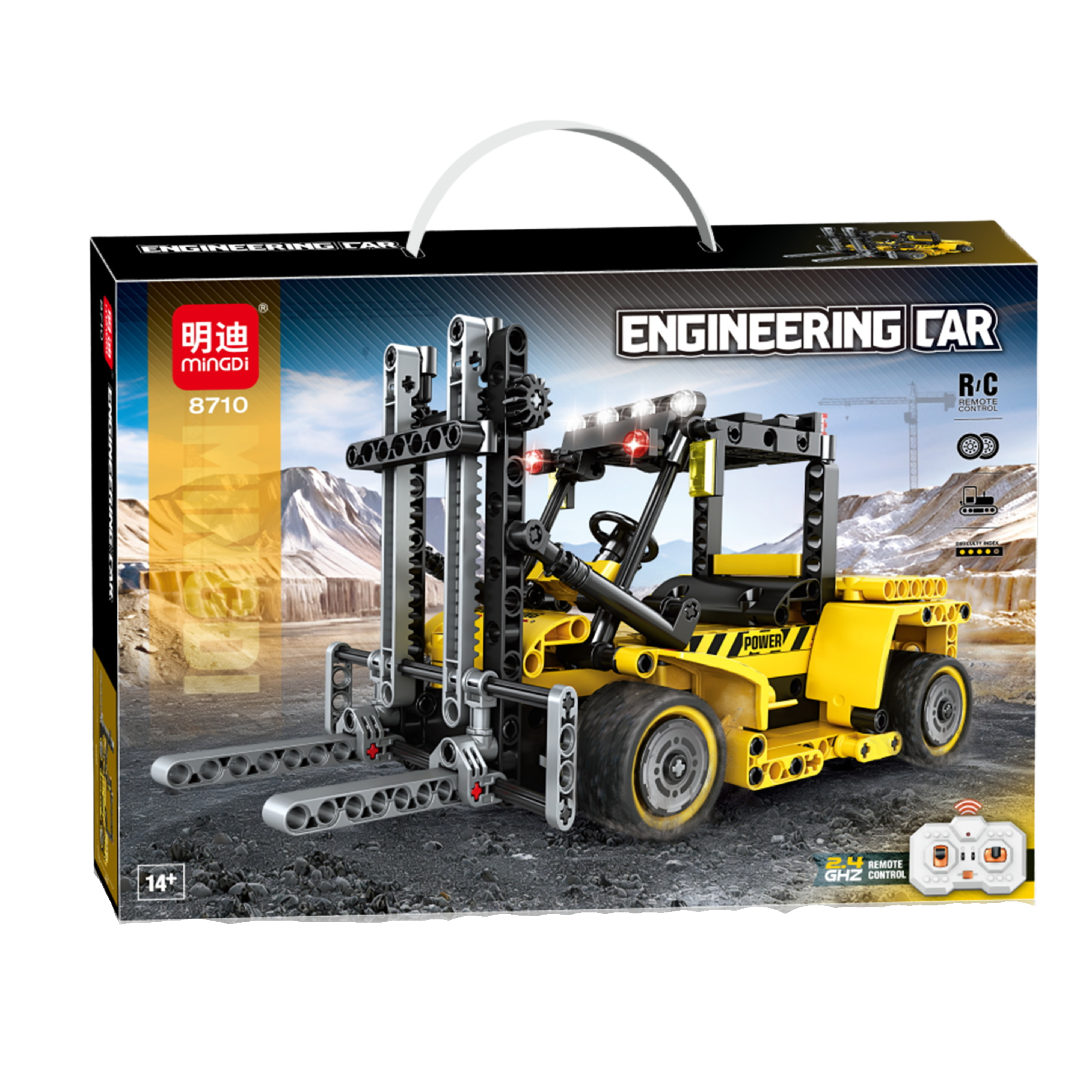MINGDI - 8710 - Lắp Ráp Xe Nâng Kỹ Thuật Điều Khiển Từ Xa Tỉ Lệ 1:2