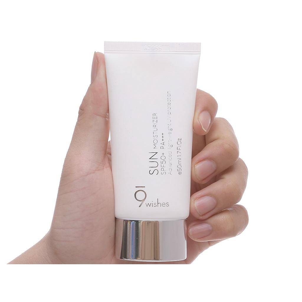 Kem chống nắng trắng da 9 Wishes Sun Moisturizer SPF 50+ PA+++ Hàn Quốc 50ml