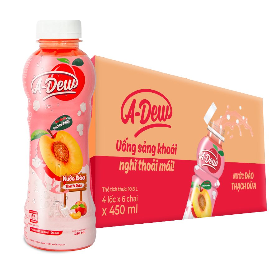 Nước Đào Thạch Dừa A Dew Chai 450ml - Thùng 24 Chai