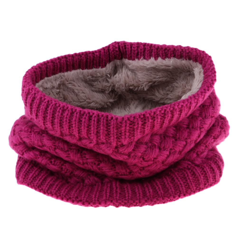 Windproof Fleece Winter Warm Scarf Neck Loop Warmer Neckerchief White