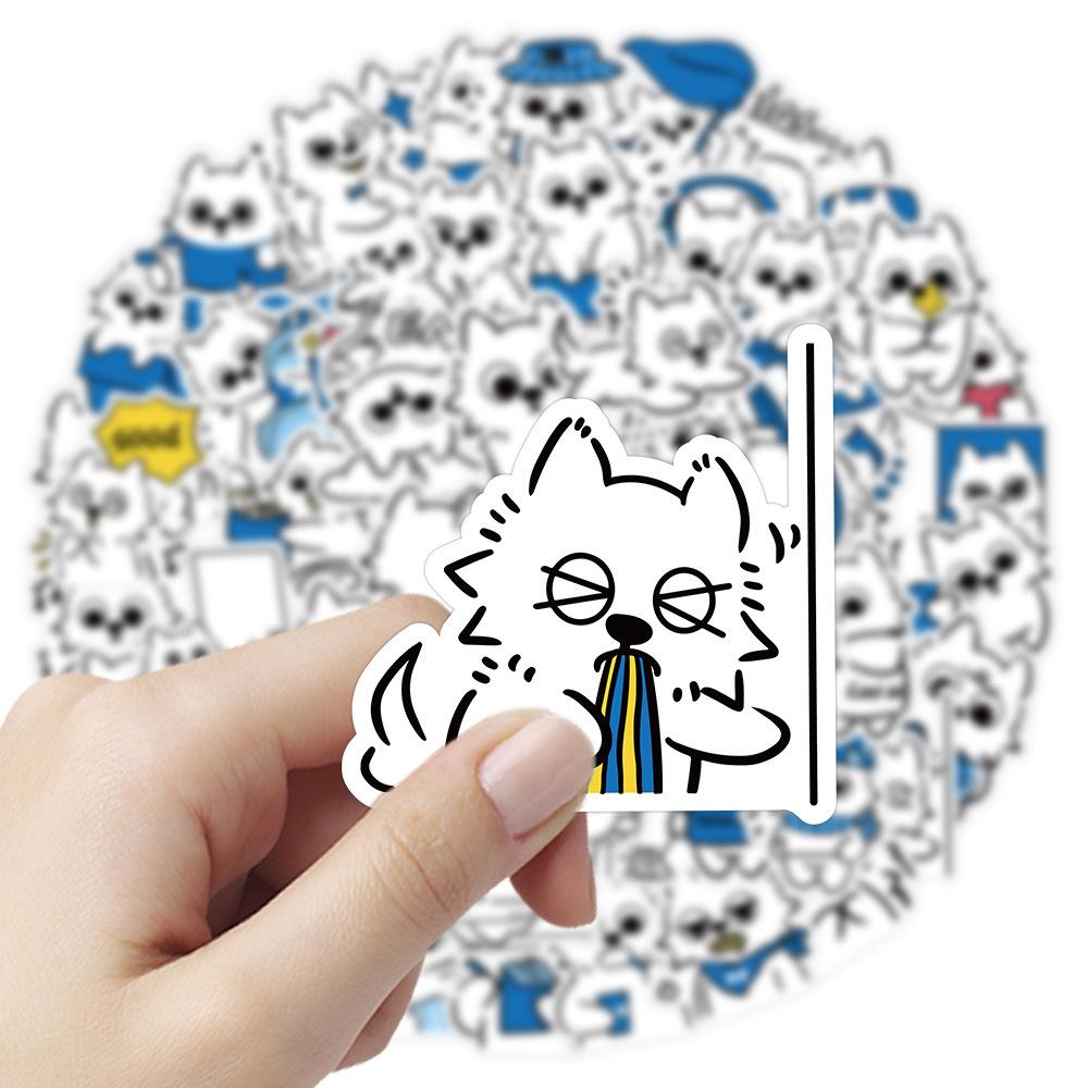 Sticker CHÓ XÙ NHỎ TÔNG XANH hoạt hình cute trang trí mũ bảo hiểm,guitar,ukulele,điện thoại,sổ tay,laptop