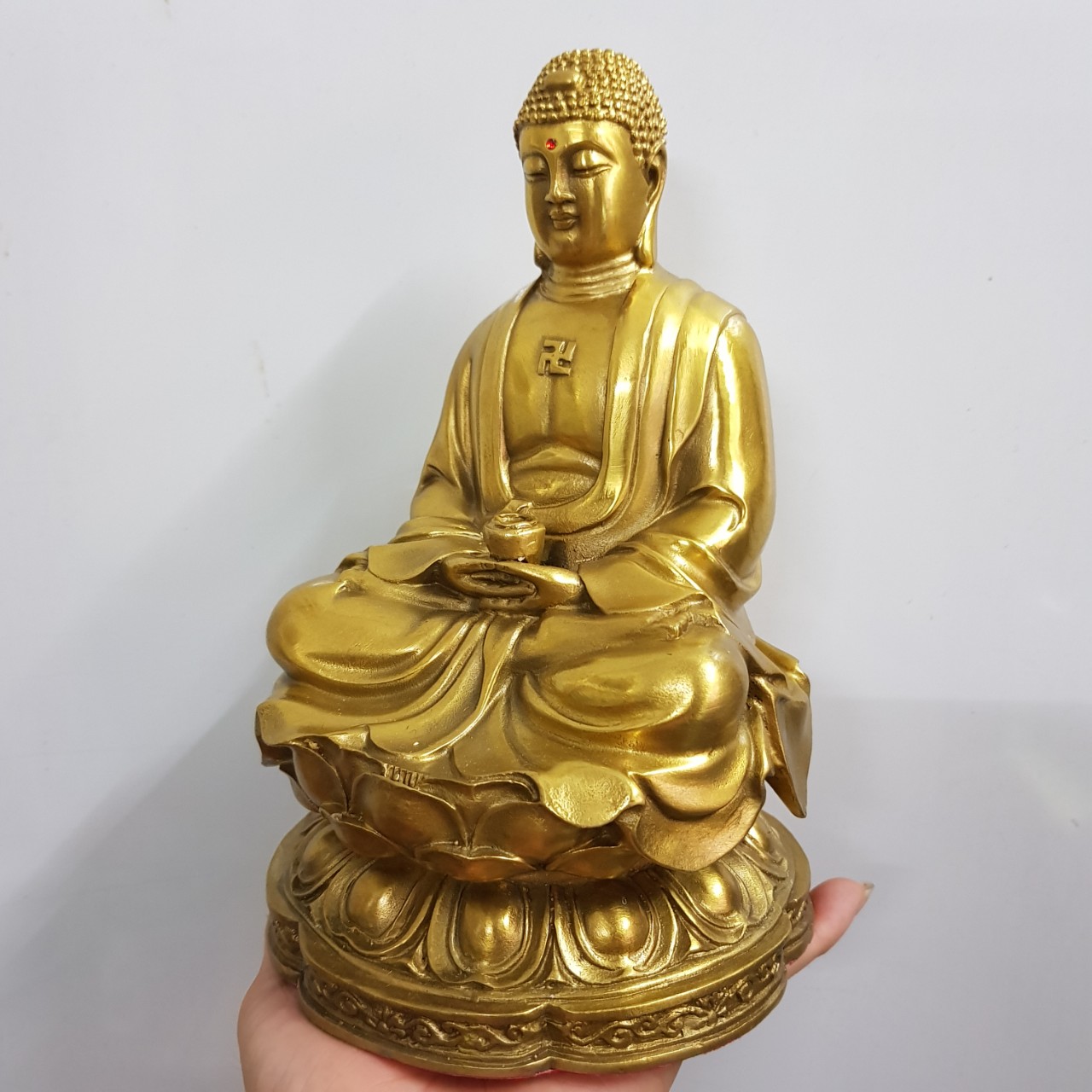 Tượng phật tổ toạ đài sen bằng đồng MS83c