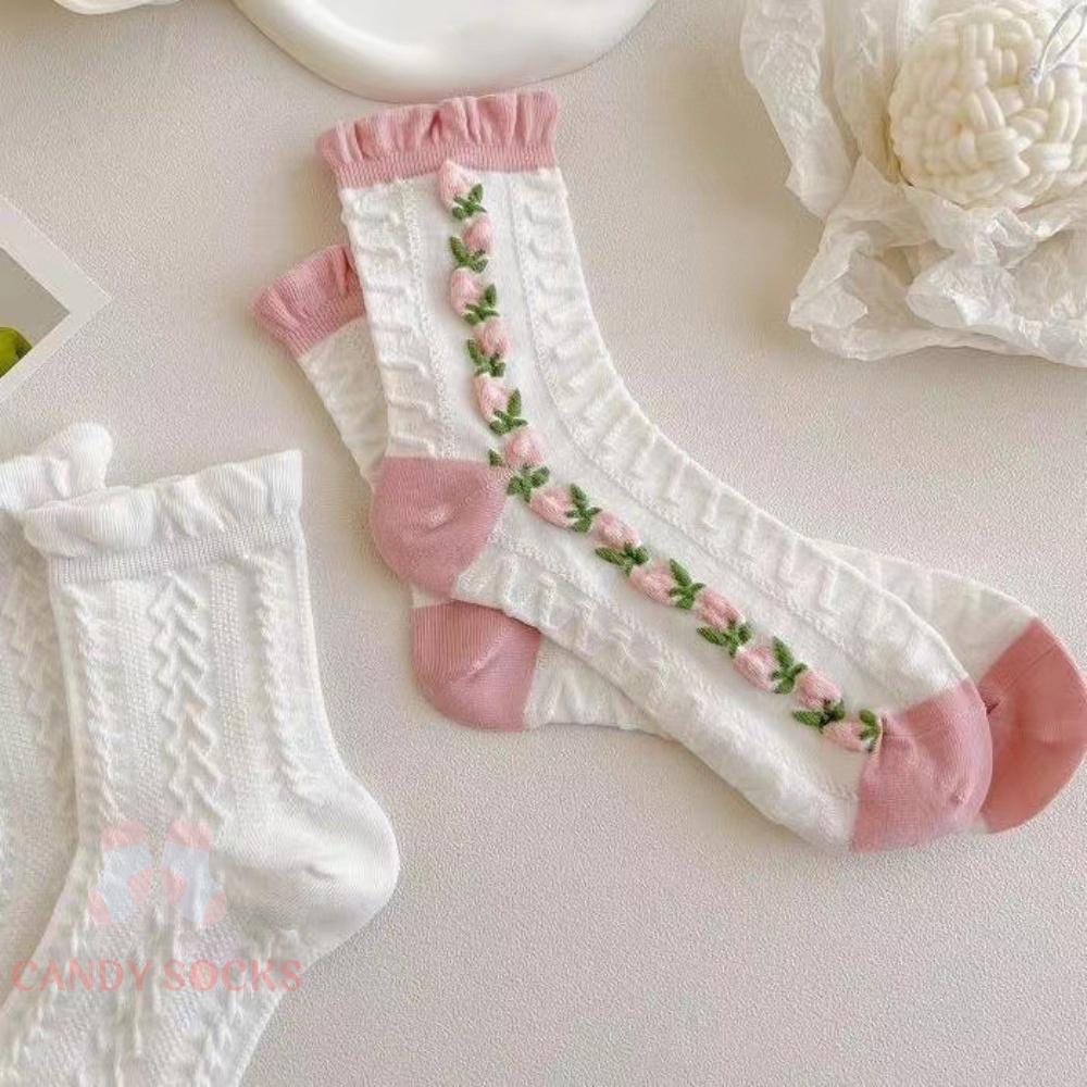 Tất nữ vớ nữ cổ trung, Set 5 đôi tất nữ phong cách Hàn Quốc, co dãn 4 chiều, chất liệu cotton Hàn cao cấp TN-018