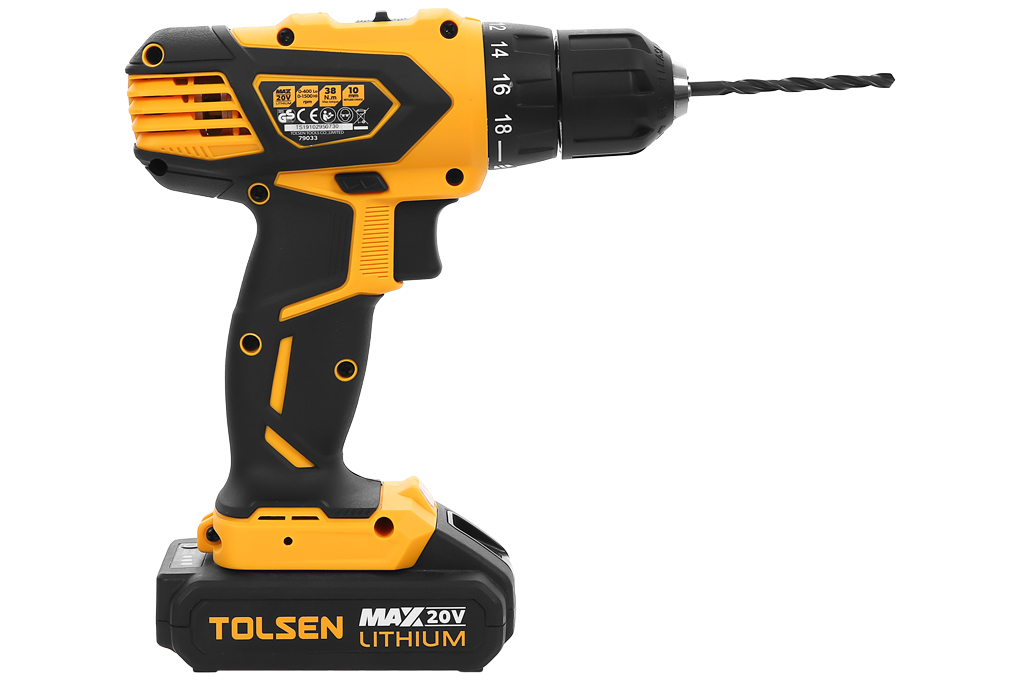 MÁY KHOAN PIN 2 TỐC ĐỘ 10MM 20V  TOLSEN 79033- HÀNG CHÍNH HÃNG