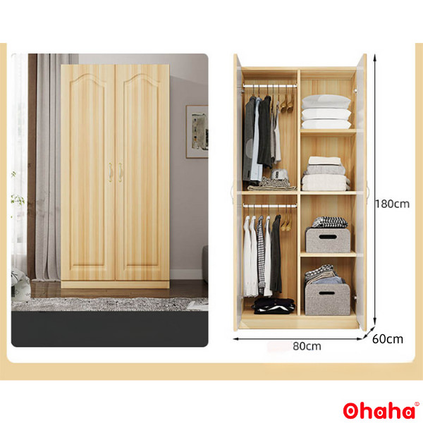 [Có Ảnh Thực Tế &amp; Miễn phí vận chuyển và lắp đặt ] Tủ Quần Áo Gỗ Công Nghiệp Hiện Đại Ohaha - HĐ002