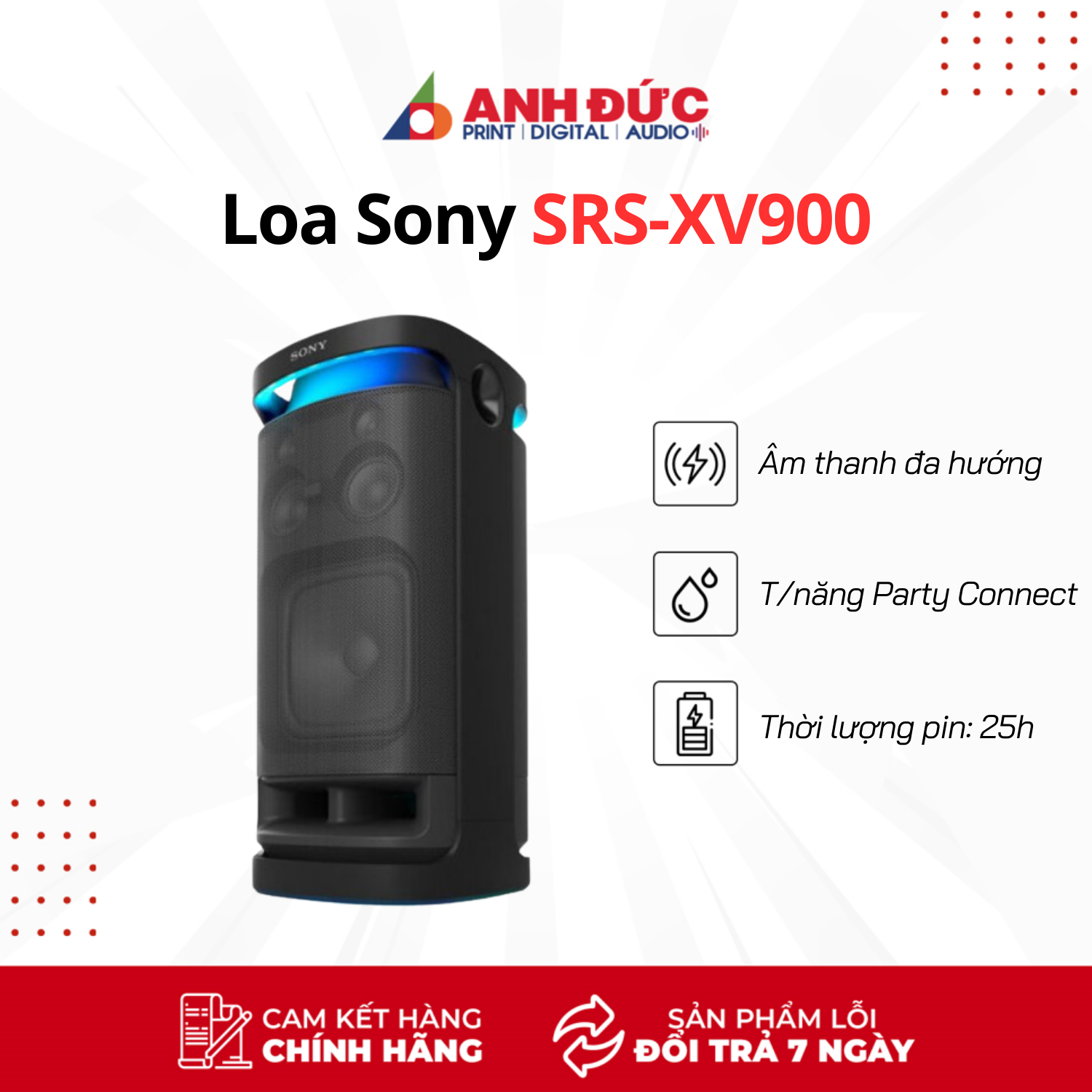 Loa Karaoke Bluetooth SONY SRS-XV900 - Hàng Chính Hãng