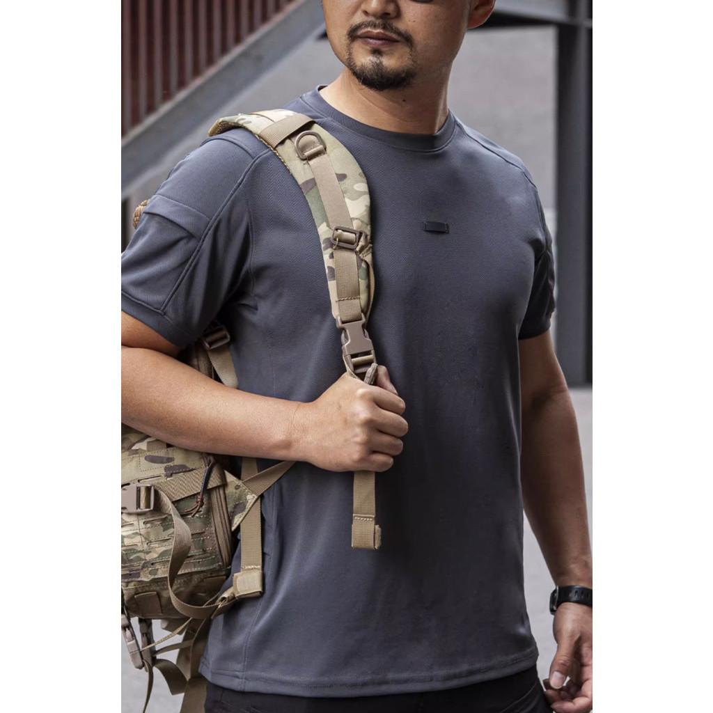 Áo thun cổ tròn chiến thuật_dã ngoại_sinh tồn - camo đen