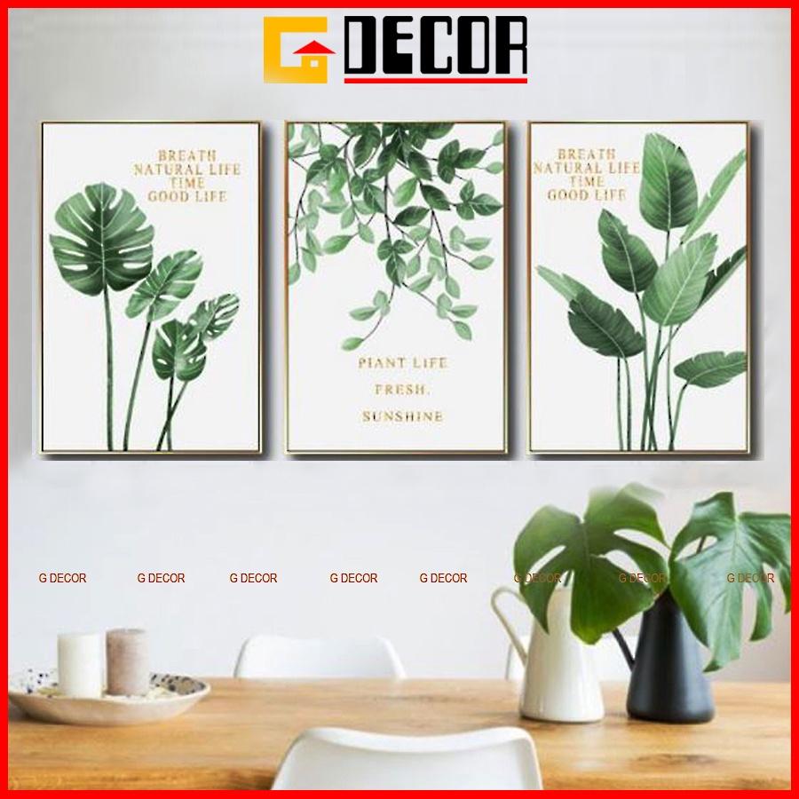 Tranh treo tường canvas 3 bức phong cách hiện đại Bắc Âu 29, tranh decor trang trí phòng khách, phòng ngủ, phòng ăn, spa