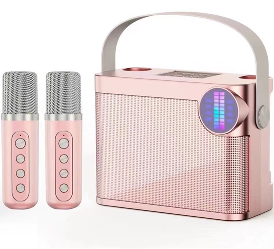 Loa Karaoke Bluetooth Mini YS214 Tặng Kèm 2 Micro Không Dây Hát Song Ca Cực Hay - JL - MÀU NGẪU NHIÊN