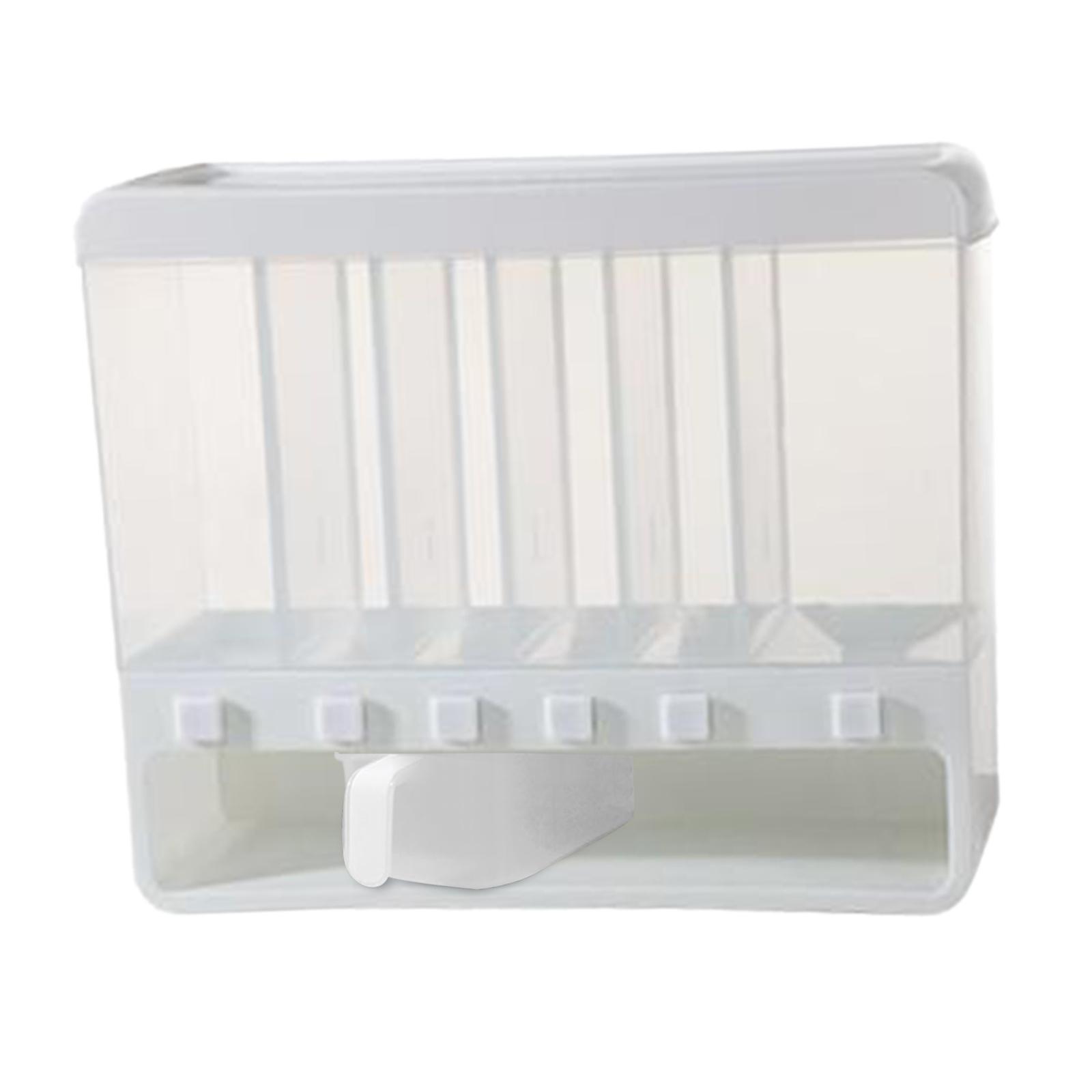 6 Grid Dry Food Dispenser Food Container Rice Dispenser for Countertop Cupboard Cabinet