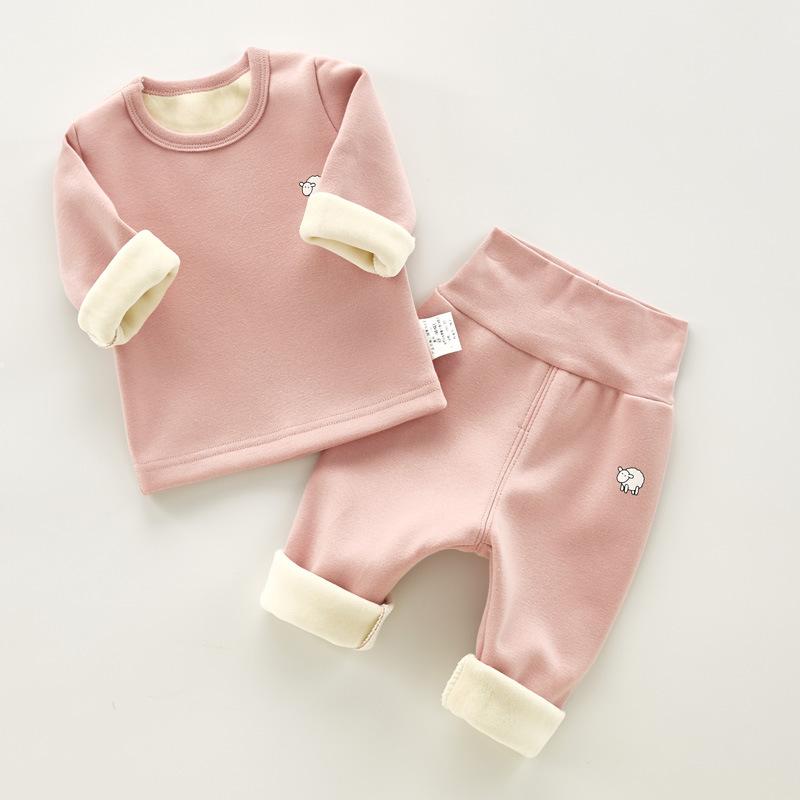 2 Cái/bộ Cho Bé Mùa Đông Sang Trọng Quần Áo Dày Ấm Áp Cho Bé John Bộ Đồ Ngủ Cotton Trang Phục Nữ Tay Dài Đồ Ngủ Bé Trai Bé Gái Giày Phù Hợp Với 0