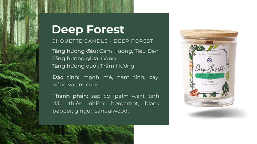 Ly nến thơm Chouette Candle CHC1003 Deep Forest 182g