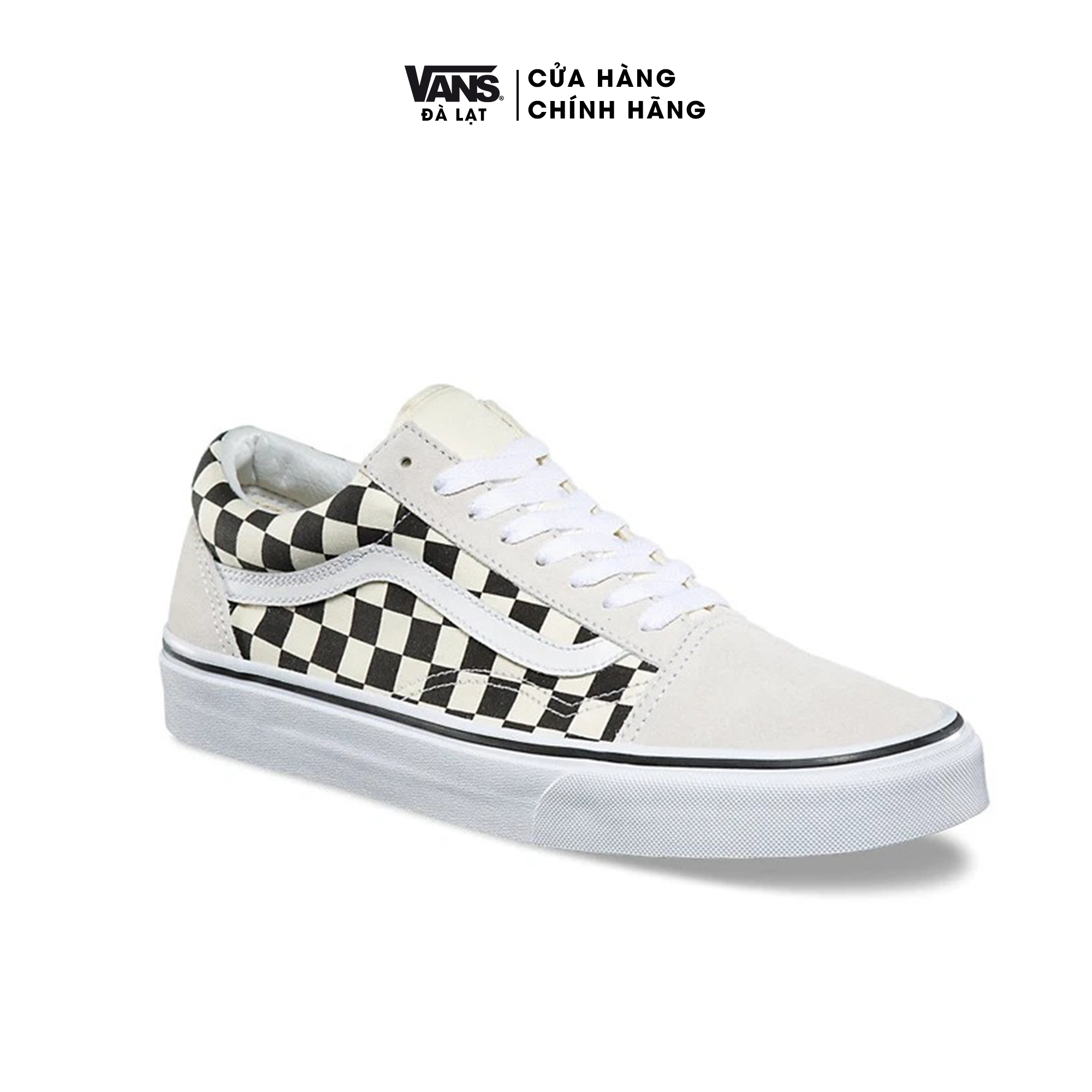 Giày Sneaker Unisex Vans Old Skool Checkerboard Black White CỔ THẤP VN0A38G127K