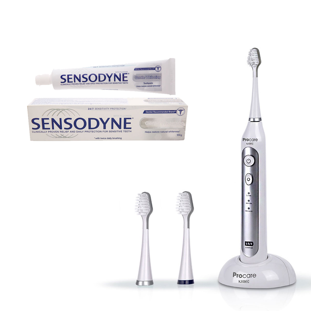 Bàn Chải Đánh Răng Điện Procare KHB02 - Tặng 1 Tuýp Kem Đánh Răng Sensodyne Trắng Răng Tự Nhiên 100g