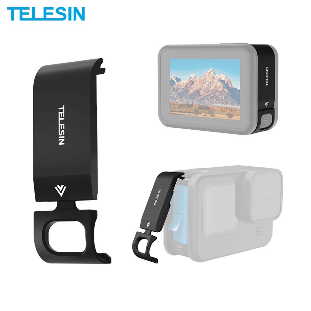 Telesin cho GoPro Hero 11 10 9 Camera hành động đen có thể thay thế được nắp pin với cổng sạc loại C dễ dàng có thể tháo rời