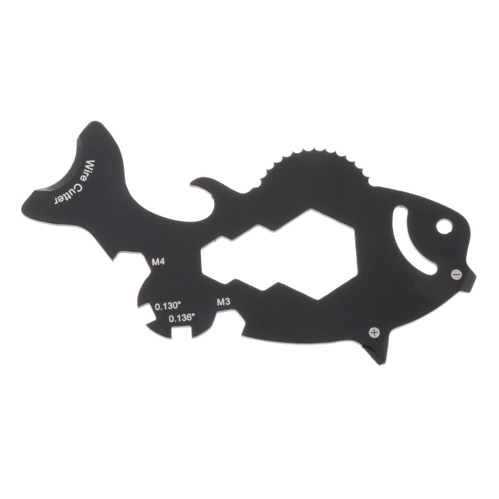 Portable Multitool Card Multi Tool Small 15 in 1 Bottle Opener Wrench Screw Driver Keyring for Survival, Biking, Outdoor Sports, Hiking