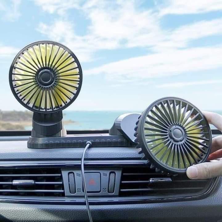 Quạt Đôi Mini 360 Độ Công Suất Lớn, Để Trong Ô Tô, Để Bàn Làm Việc