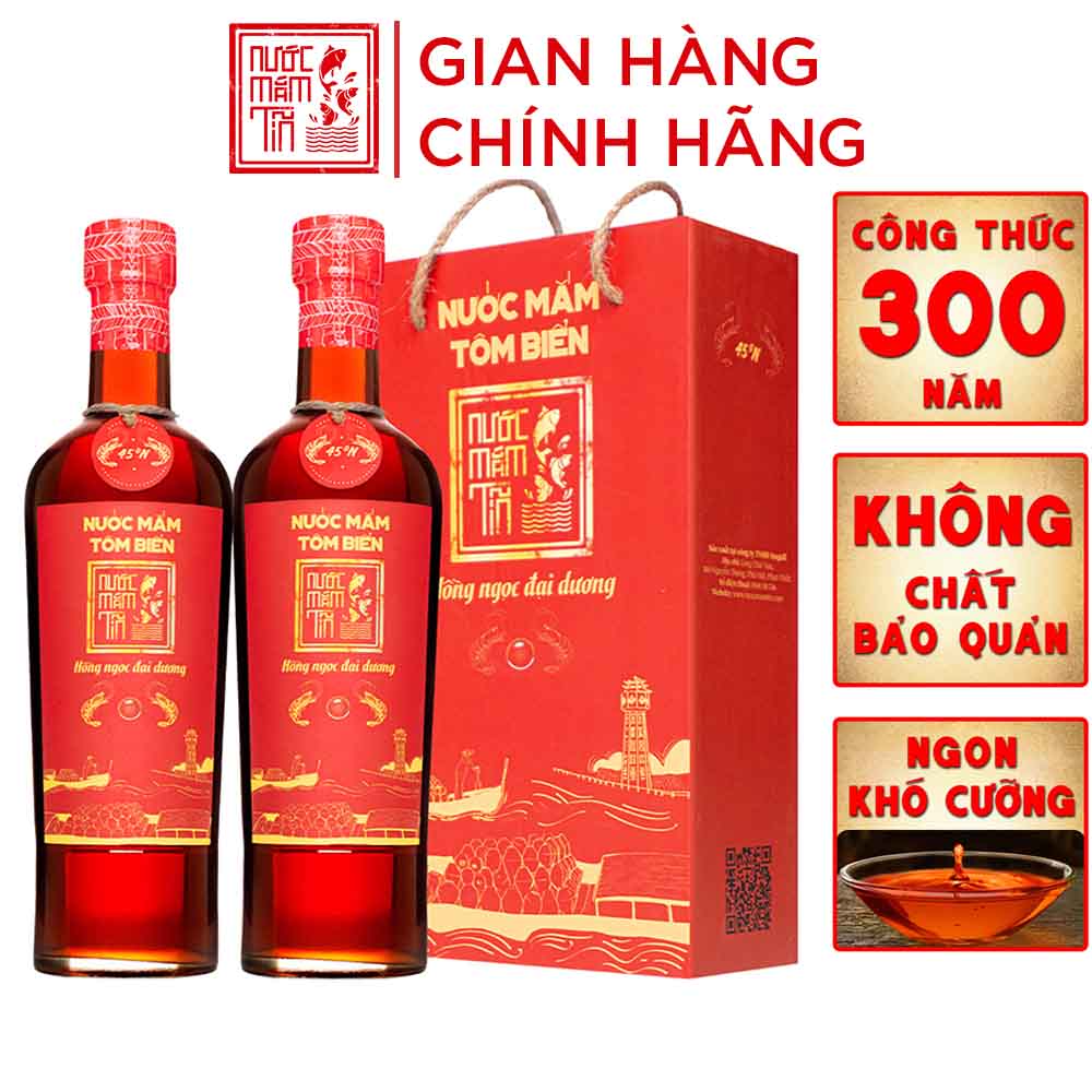 Đặc Sản Phan Thiết - 1 Cặp 2 Chai 500Ml Nước Mắm Tôm Biển 45N