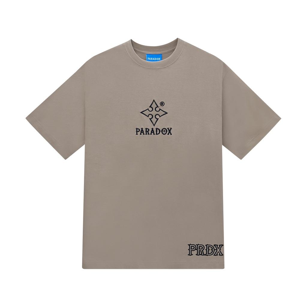 Áo thun form rộng Paradox tay lỡ - Unisex - In hình - ESSENTIAL EMBROIDERY - Màu nâu