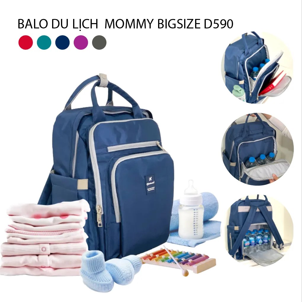 Balo Bỉm Sữa Giữ Nhiệt - Bảo Quản Bình Sữa ĐỒ TIỆN ÍCH Mommy Diaper Backpack - Ba Lô Mẹ Và Bé 12 Ngăn Đa Năng Đựng Đồ Tiện Lợi Chất Liệu Cao Cấp - 43x35x20 (cm