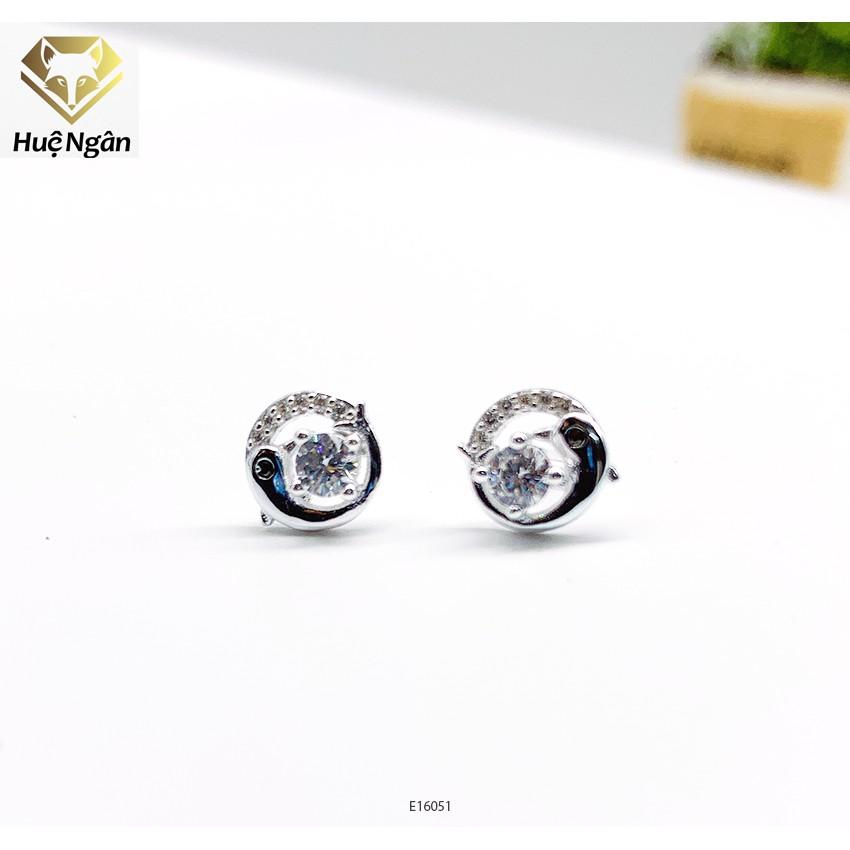 Bông tai bạc 925 Huệ Ngân - Cá heo thủy chung E16051