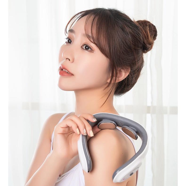 Máy massage cổ vai gáy JT-618 với 6 chế độ và 9 cường độ, giảm đau vai gáy tại nhà, văn phòng