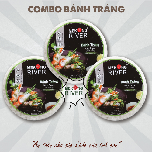 Combo 3 Túi Bánh Tráng Mekong River 16cm 300g