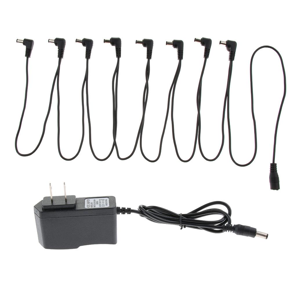 Guitar 8 Way Splitter Power Supply Cable Adapter Set for Effect Pedal