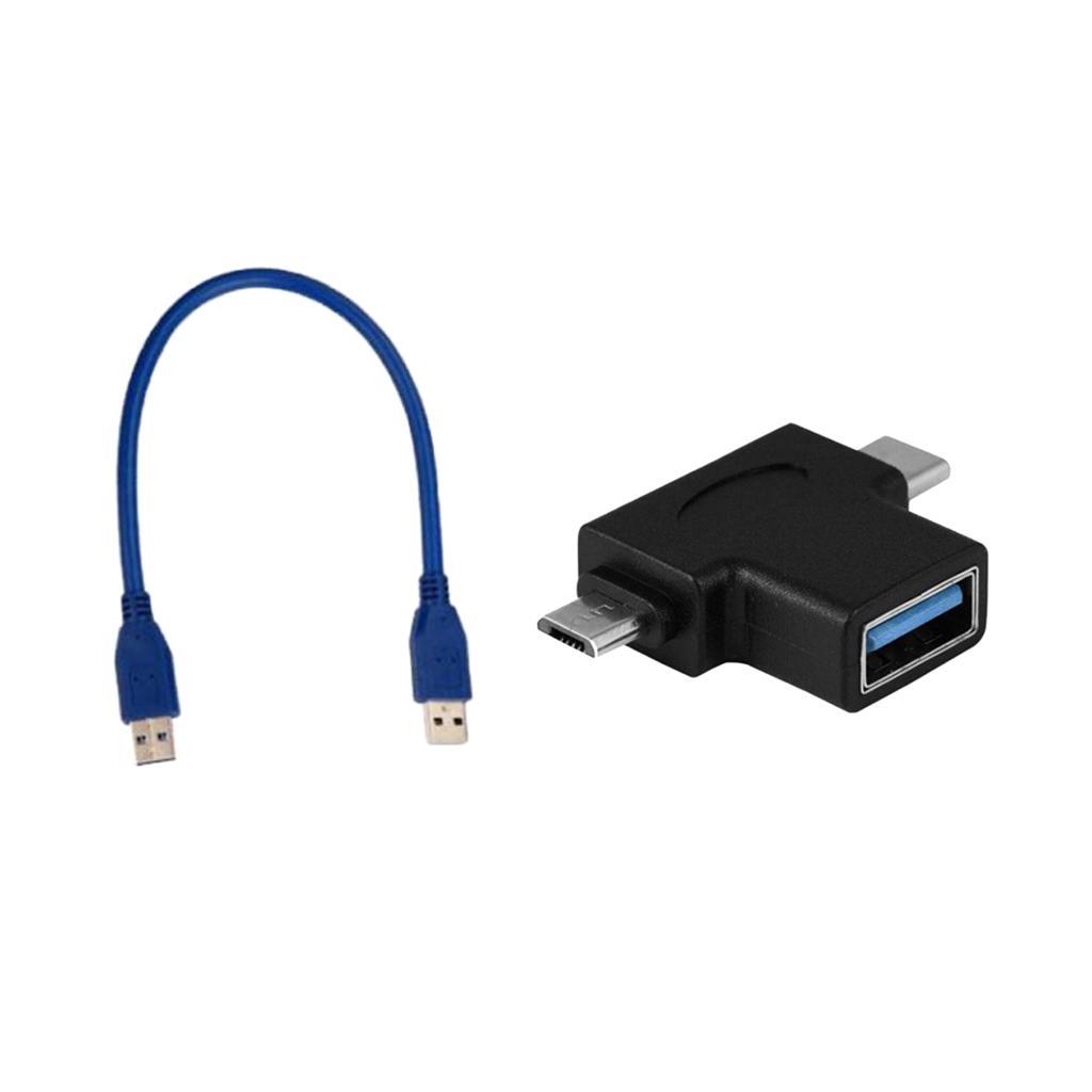 Multi-Port USB-C Micro USB To USB Converter with USB Male Extension Cable