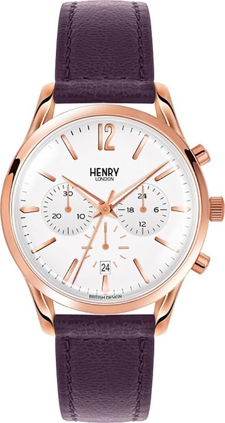 Đồng Hồ Dây Da Bò Henry London HL39-CS-0090 Hampstead (38.5mm) - Tím + Dịch Vụ Khắc Tên