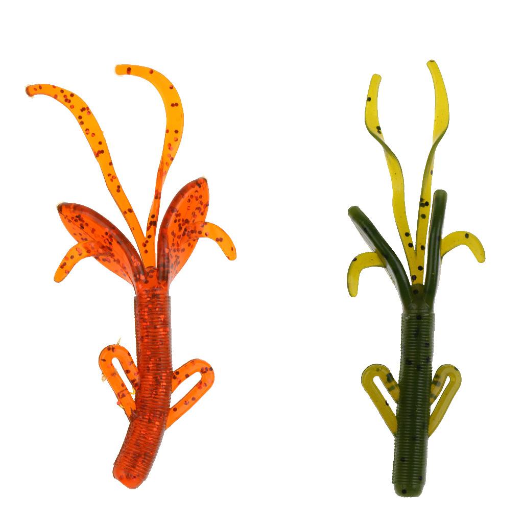 3xSoft Fishing Bait Lifelike Fishing Lure Soft Worm Simulation Bait Lure Red