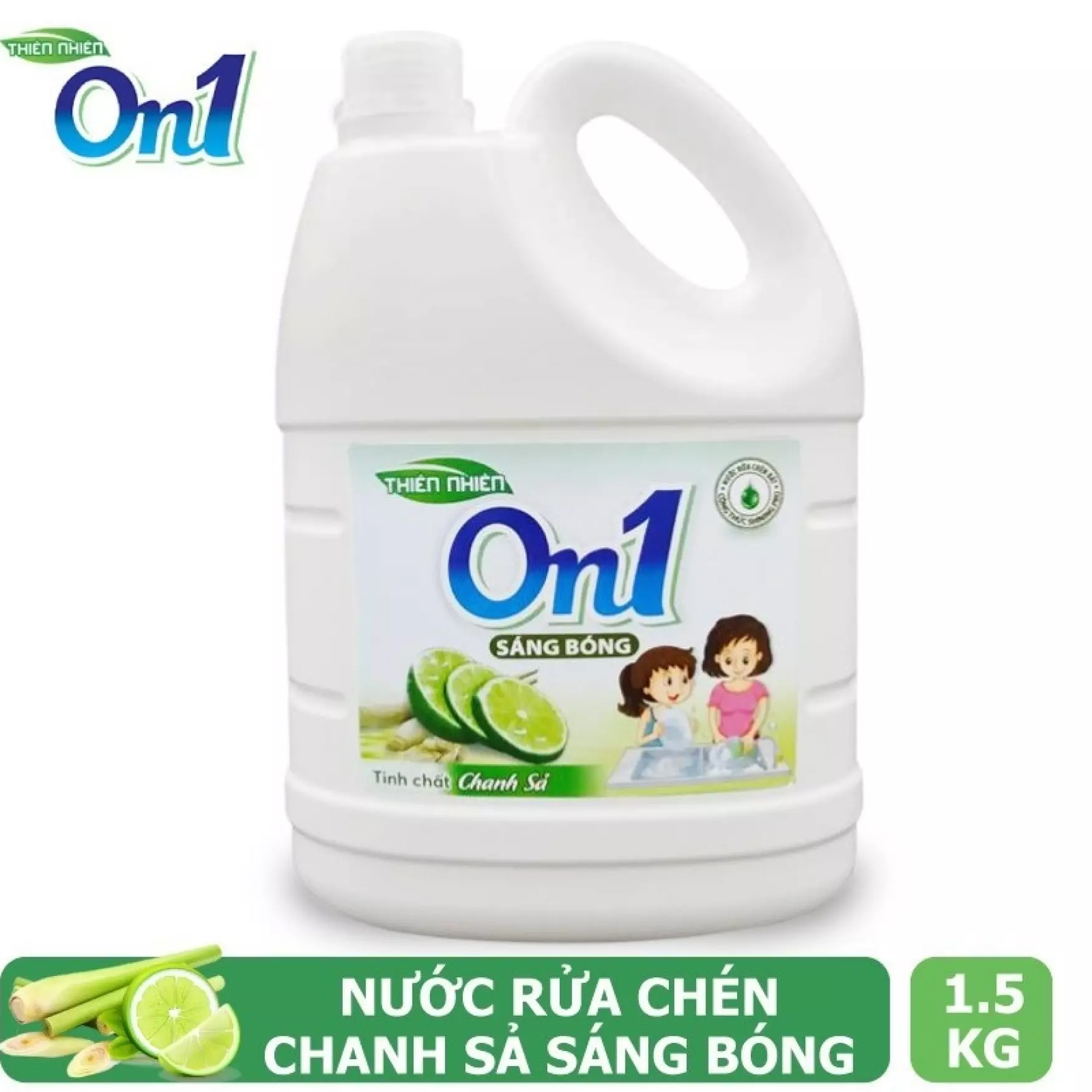 Nước Rửa Chén On1 Hương Chanh Sả 1.5Kg - Sạch sáng bóng