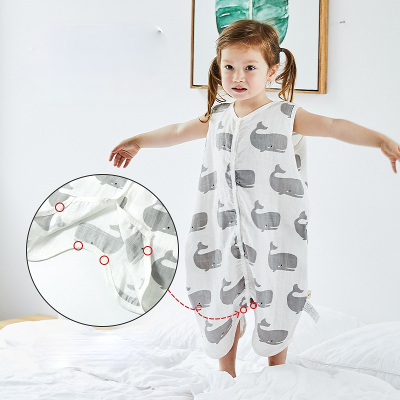 Cho Bé Một Bộ Đồ Ngủ Bé Trai Bé Gái Chăn Ngủ Mùa Hè Túi Ngủ Cho Bé Tập Đi Pijama Vải Muslin Jumpsuit Quần Áo Cho Bé