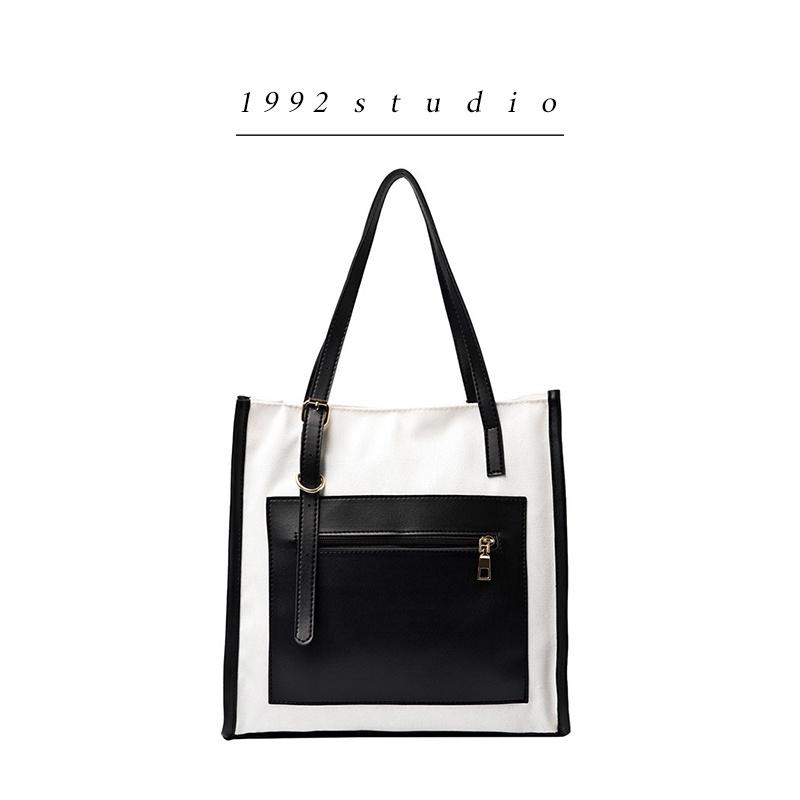 Túi xách nữ/ 1992 s t u d i o/ MONO BAG/ túi xách công sở/ túi đi học/ túi size lớn/ Canvas phối da