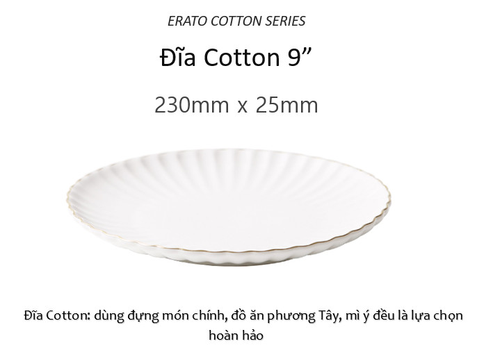 Bộ bát đĩa 5 món - Cotton - Erato - Hàng nhập khẩu Hàn Quốc