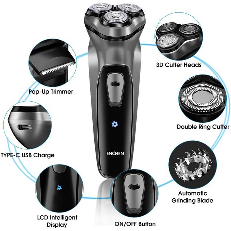 Máy Cạo Râu Cao Cấp Enchen BlackStone Hàng Nhập Khẩu Chống Nước