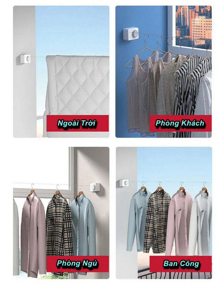 Dây Phơi Đồ Quần Áo Invisible Clothesline - Home Decor Furniture