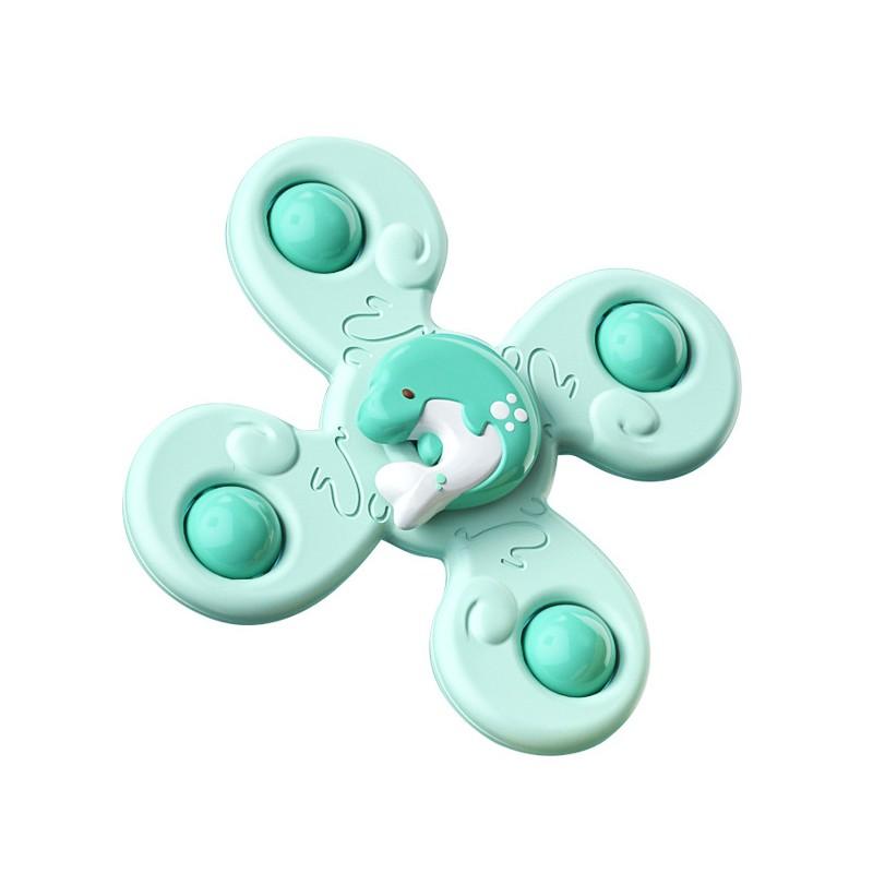 Combo 2 Đồ chơi Spinner Con Quay dán tường hoạt hình Cá Heo giác hút màu sắc vui nhộn phát triển kĩ năng cho bé 1 tuổi - Vacimall