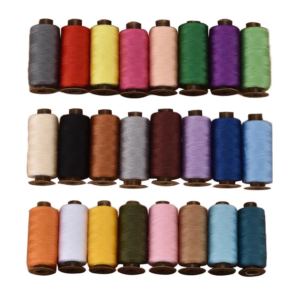 24 Các Loại Màu Sắc Polyester Đường Chỉ May Cuộn Dây 500 Yard Mỗi